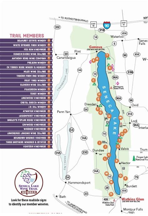 Map of Seneca Lake Wineries